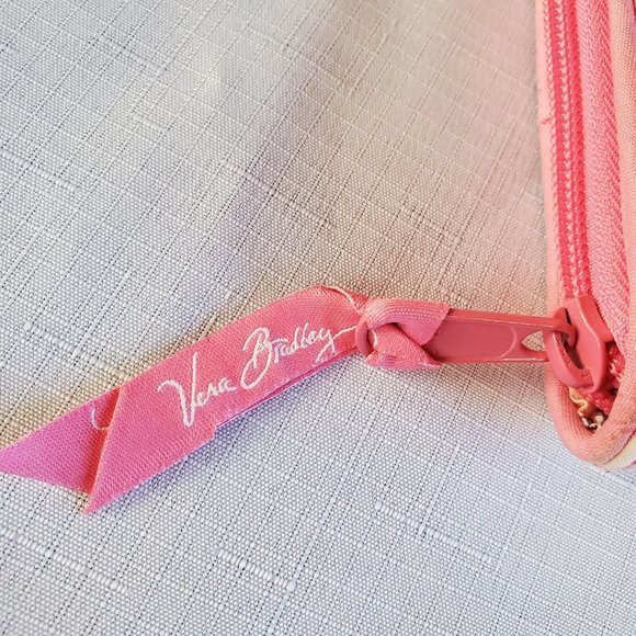 Vera Bradley Wallet Clutch Pink Blossom Paisley Quilted Trifold Sections EUC - Picture 3 of 6